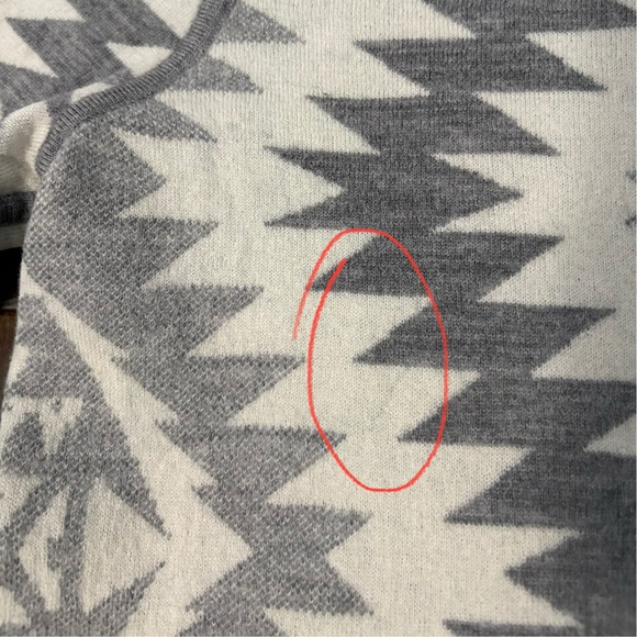 Pendleton Sz MP 100% Wool Gray White Geometric Nordic Fair Isle Sweater Crew Nec - Picture 11 of 11